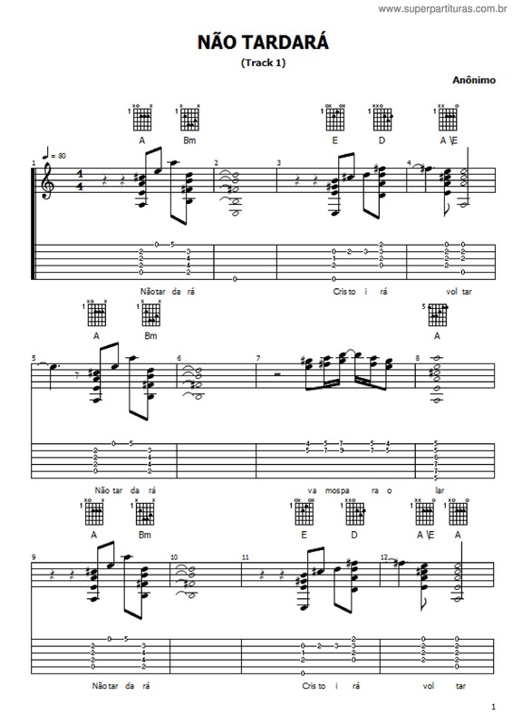 Partitura da música Não Tardará v.6