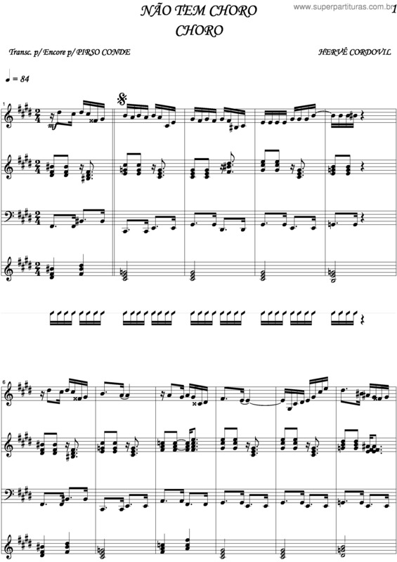 Partitura da música Não Tem Choro v.2