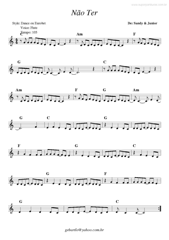 Partitura da música Não Ter