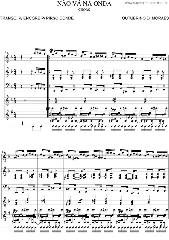 Partitura da música Não Vá Na Onda v.2