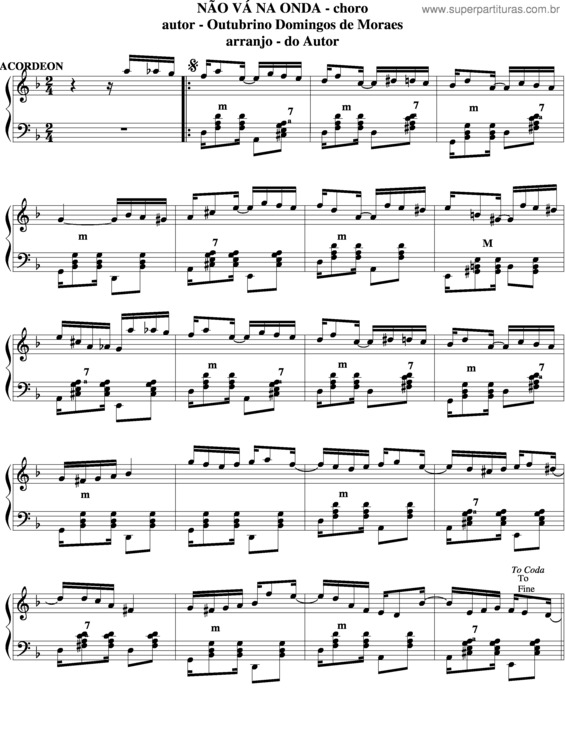 Partitura da música Não Vá Na Onda v.4