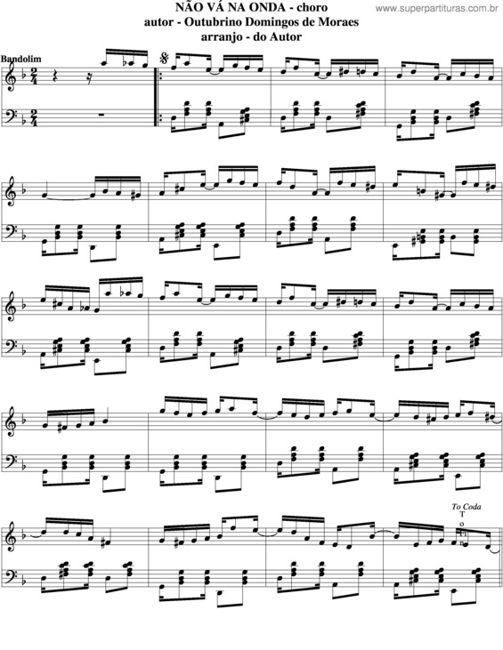 Partitura da música Não Vá Na Onda v.6