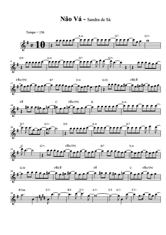 Partitura da música Não Vá v.3