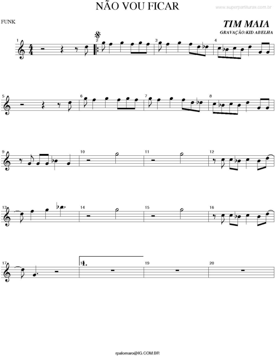 Partitura da música Não Vou Ficar