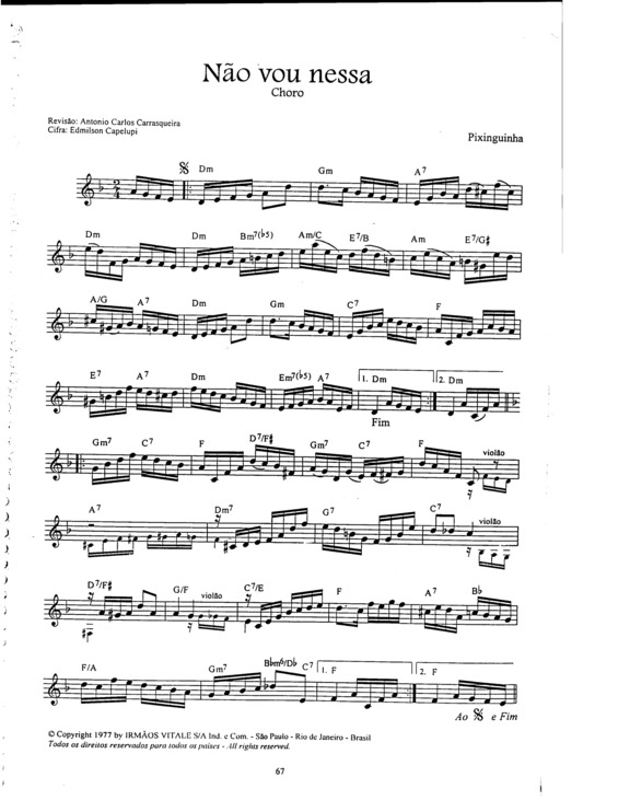 Partitura da música Não Vou Nessa v.5