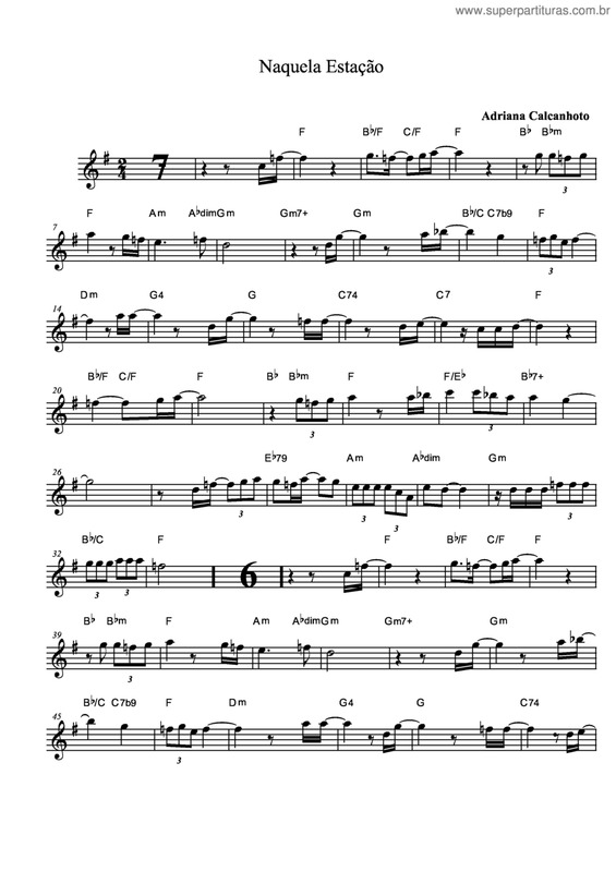 Partitura da música Naquela Estação v.4