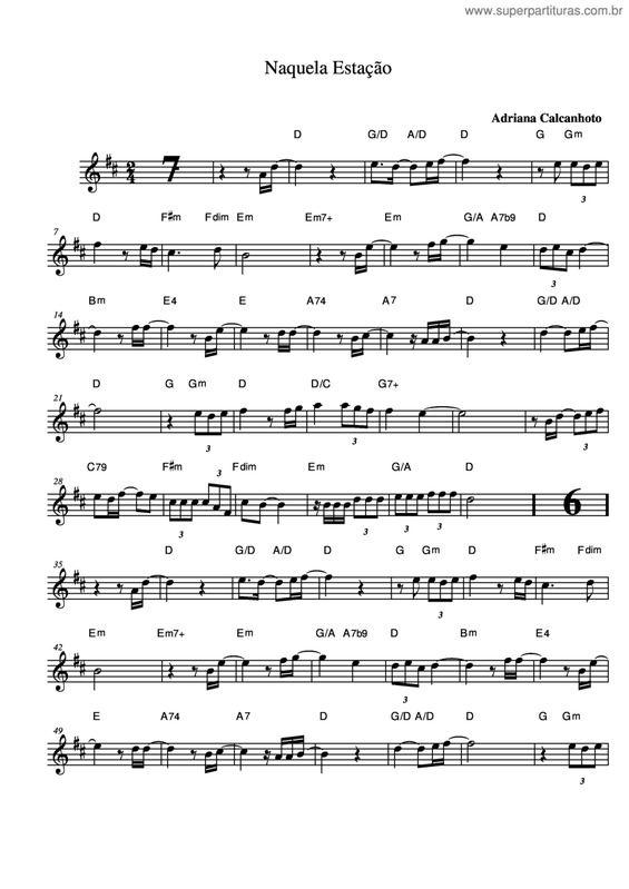 Partitura da música Naquela Estação v.5