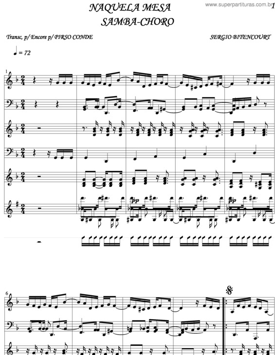 Partitura da música Naquela Mesa v.9