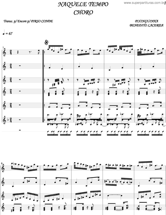 Partitura da música Naquele Tempo v.5