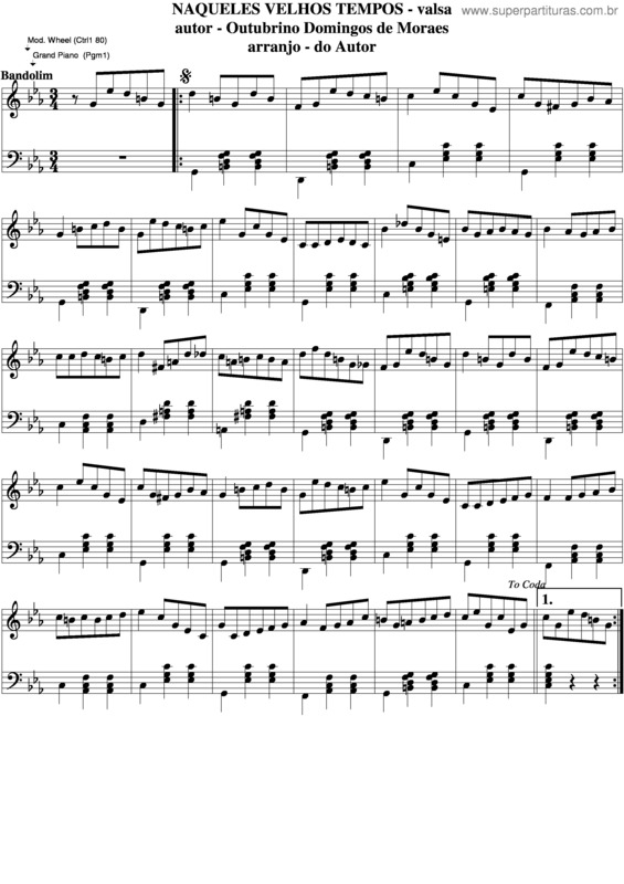 Partitura da música Naqueles Velhos Tempos v.4