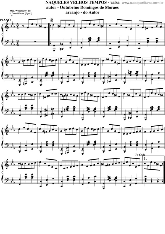 Partitura da música Naqueles Velhos Tempos v.5