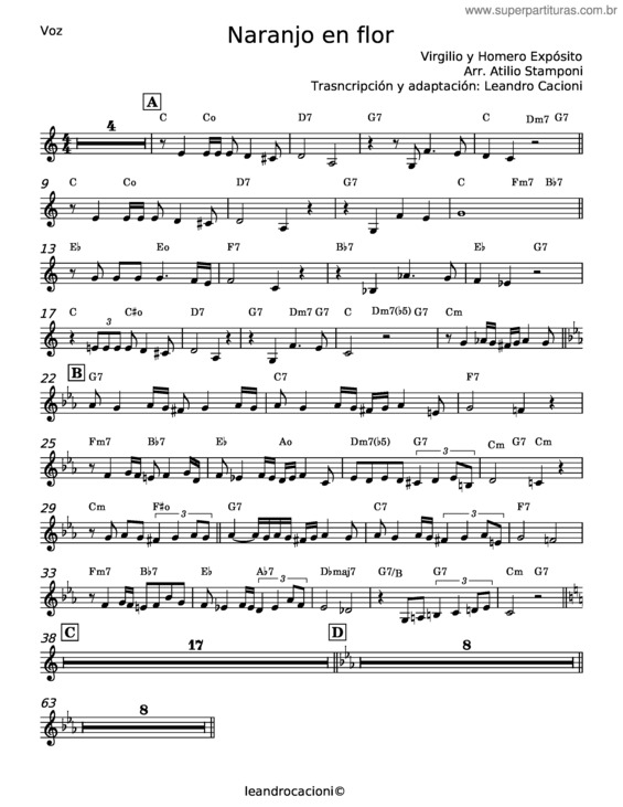 Partitura da música Naranjo En Flor – Virgilio Expósito v.2