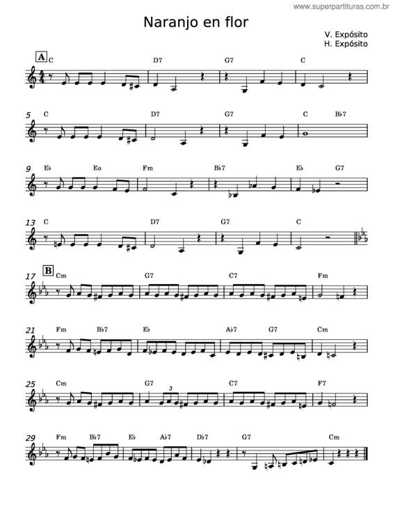 Partitura da música Naranjo En Flor – Virgilio Expósito v.3