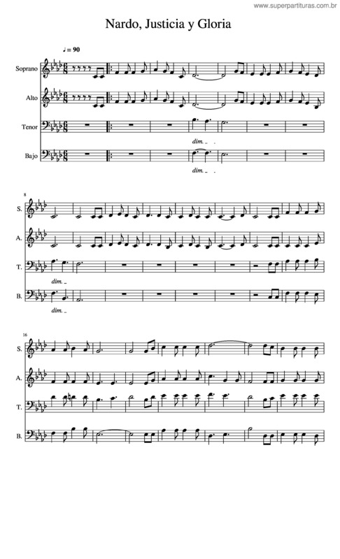 Partitura da música Nardo, Justicia Y Gloria