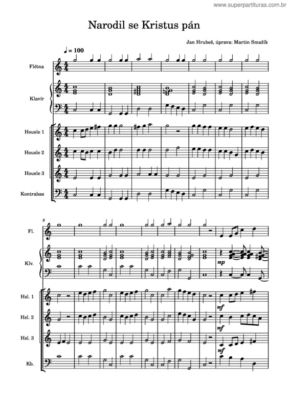 Partitura da música Narodil Se Kristus Pán – Misc Traditional Narodil Se Kristus Pán v.2