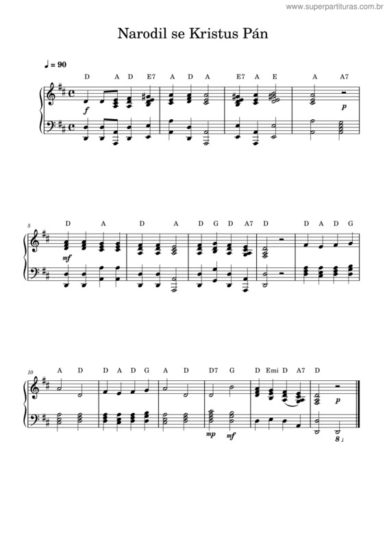 Partitura da música Narodil Se Kristus Pán – Misc Traditional Narodil Se Kristus Pán v.3
