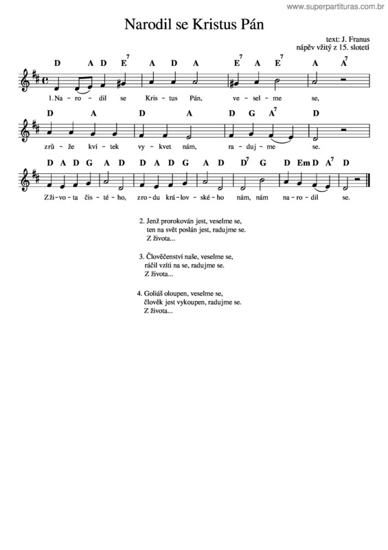 Partitura da música Narodil Se Kristus Pán – Misc Traditional Narodil Se Kristus Pán