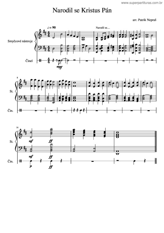 Partitura da música Narodil Se Kristus Pán v.2