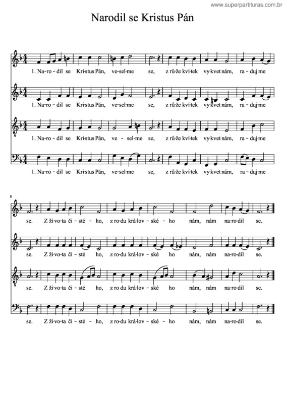 Partitura da música Narodil Se Kristus Pán