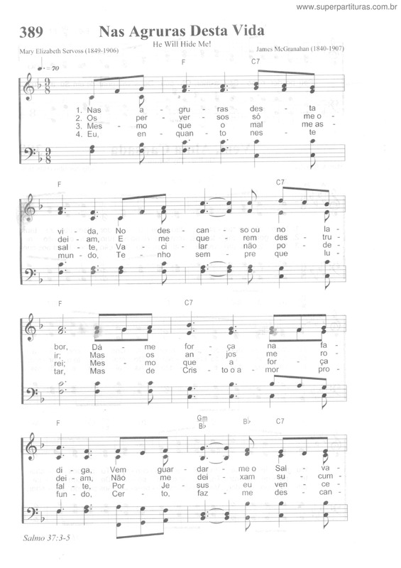 Partitura da música Nas Agruras Desta Vida