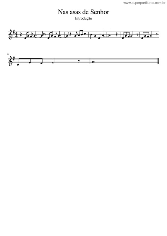 Partitura da música Nas Asas De Senhor