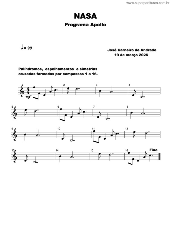 Partitura da música Nasa