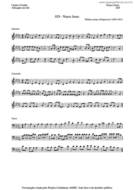 Partitura da música Nasce Jesus v.3