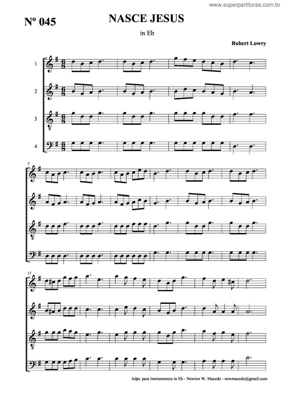 Partitura da música Nasce Jesus v.6