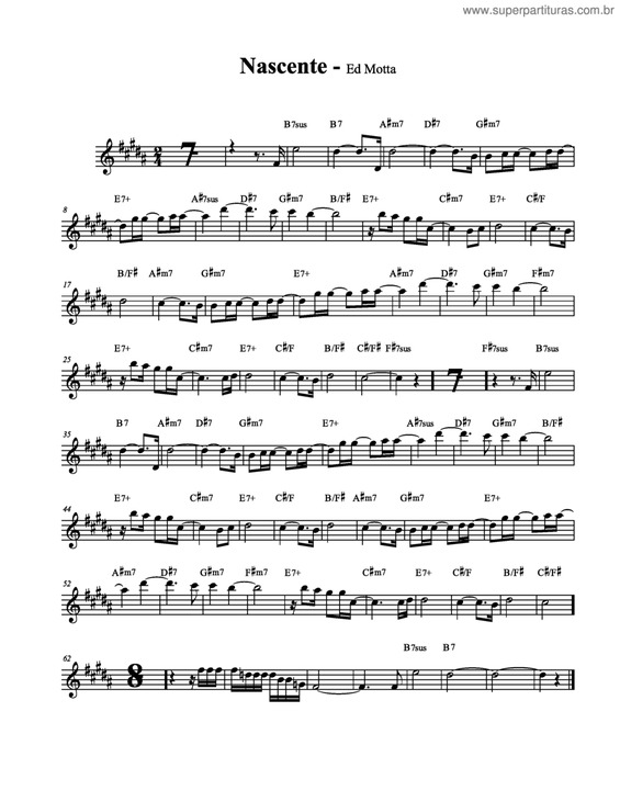 Partitura da música Nascente v.2