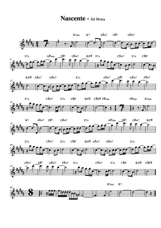 Partitura da música Nascente v.3