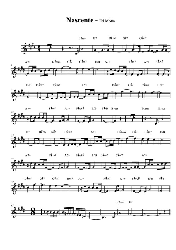 Partitura da música Nascente v.4