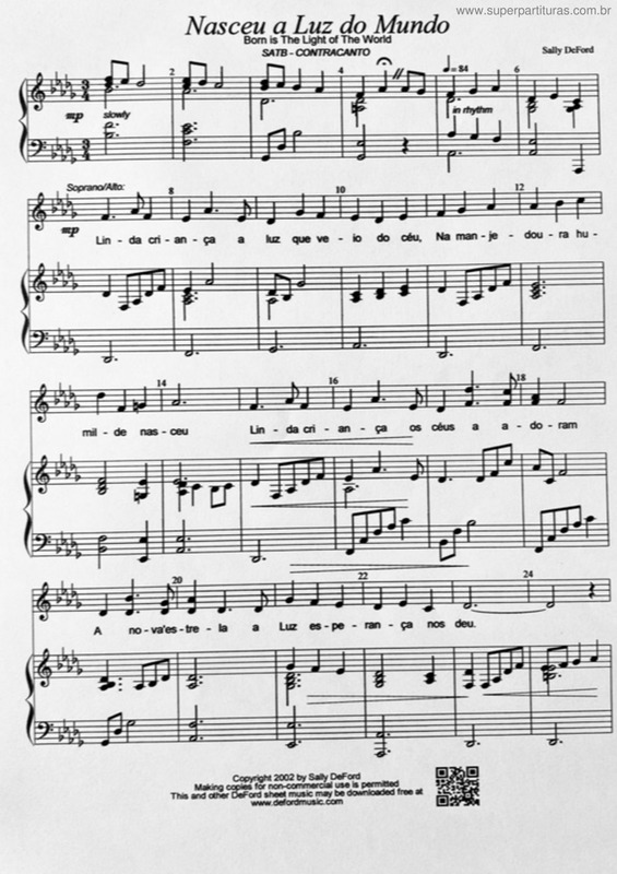 Partitura da música Nasceu A Luz Do Mundo