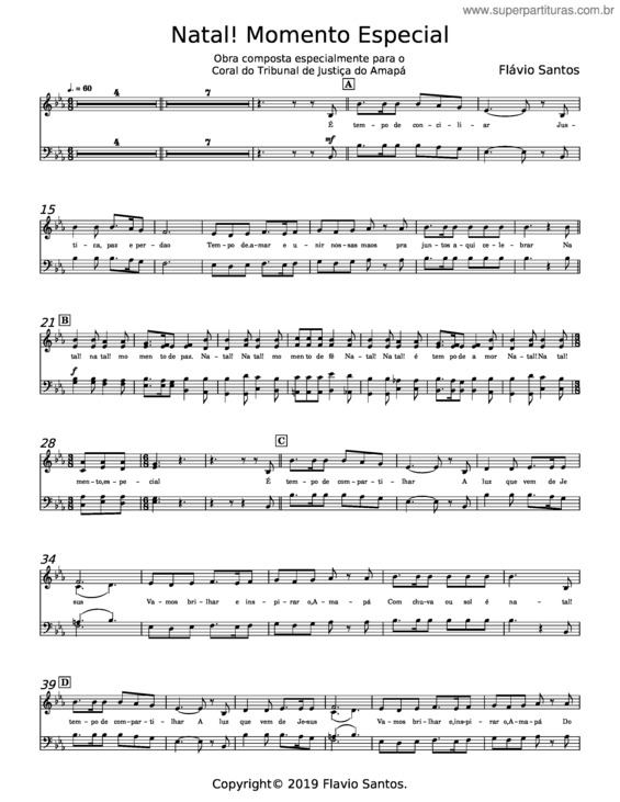 Partitura da música Natal! Momento Especial – Flávio Almeida Santos