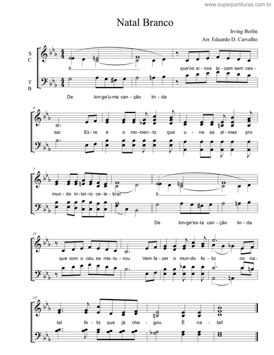 Partitura da música Natal Branco