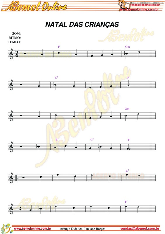 Partitura da música Natal Das Crianças v.2