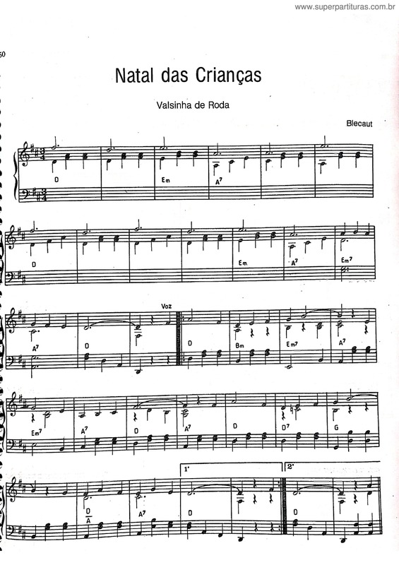 Partitura da música Natal Das Crianças v.3