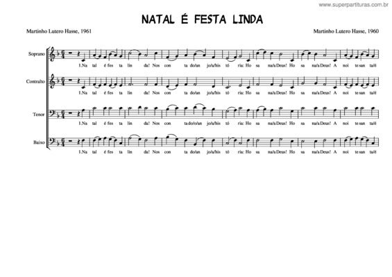 Partitura da música Natal É Festa Linda
