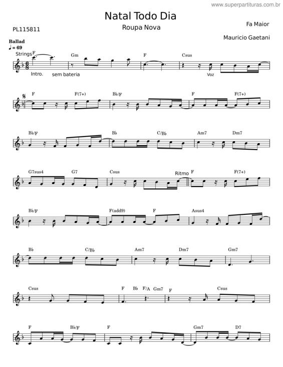 Partitura da música Natal Todo Dia v.13