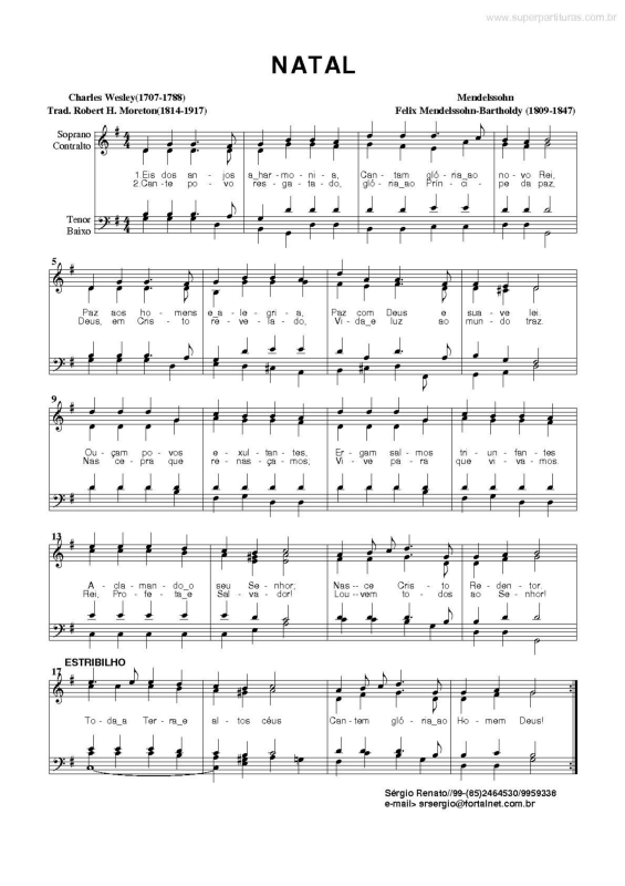 Super Partituras - Natal (Mendelssohn), sem cifra