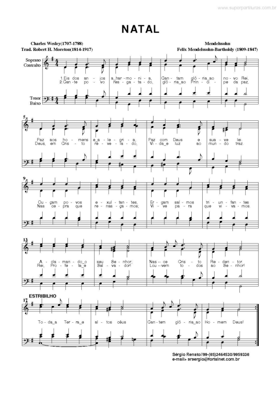 Partitura da música Natal