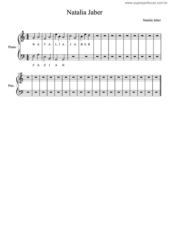 Partitura da música Natalia Jaber