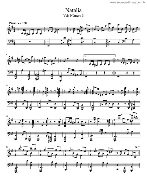 Partitura da música Natalia Vals N3