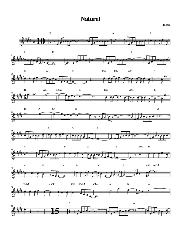 Partitura da música Natural v.2