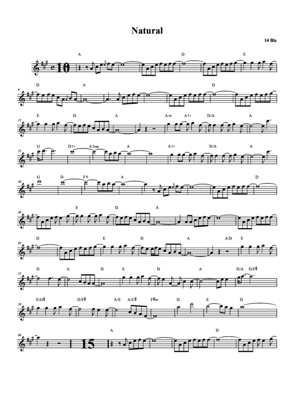 Partitura da música Natural v.3