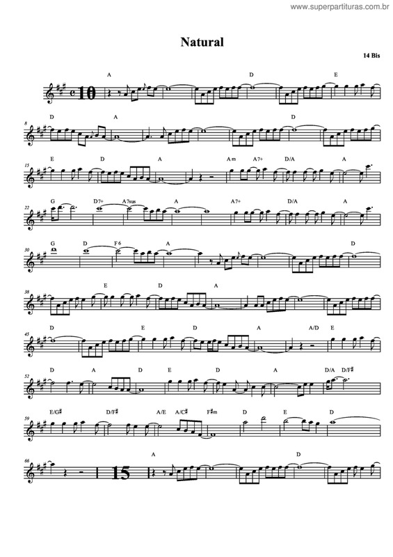 Partitura da música Natural v.4