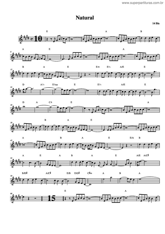 Partitura da música Natural v.5