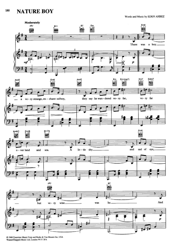 Partitura da música Nature Boy v.2