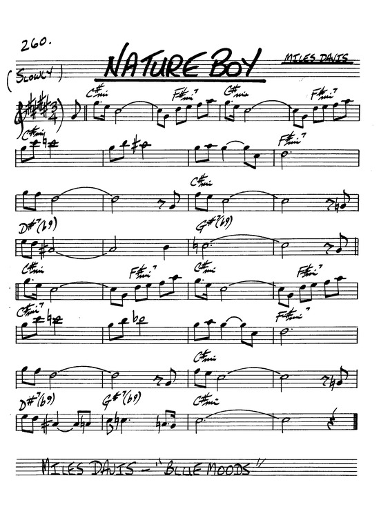 Partitura da música Nature Boy v.3