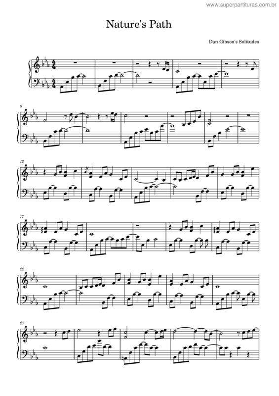 Partitura da música Nature`S Path – Dan Gibson`S Solitudes