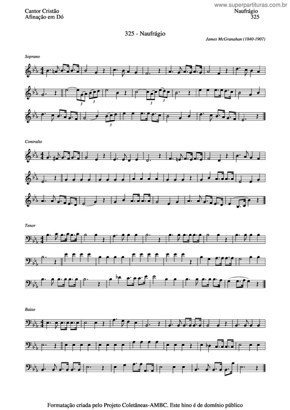 Partitura da música Naufrágio